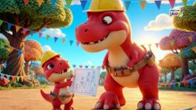 Bebe T-Rex vs Papa T-Rex: ¿Quién pondrá la pieza final de la torre gigante?