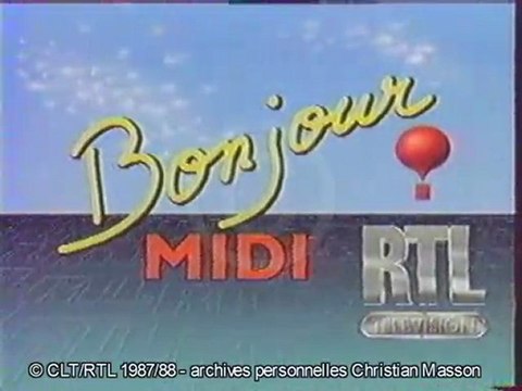 Ouverture antenne Bonjour RTL Télévision 1987/88