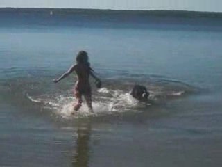 Jag och vovven badar!