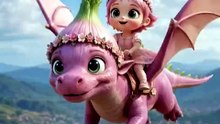 Baby enjoy riding dragon