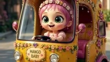 Onion baby riding mango auto rikshaw
