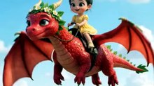 Baby enjoy riding dragon