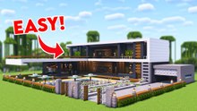 Minecraft Modern House Tutorial: Build Foundation, Roof, Pool & Interior