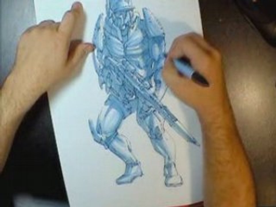 tutoriel video dessin rough pantone d'un sniper