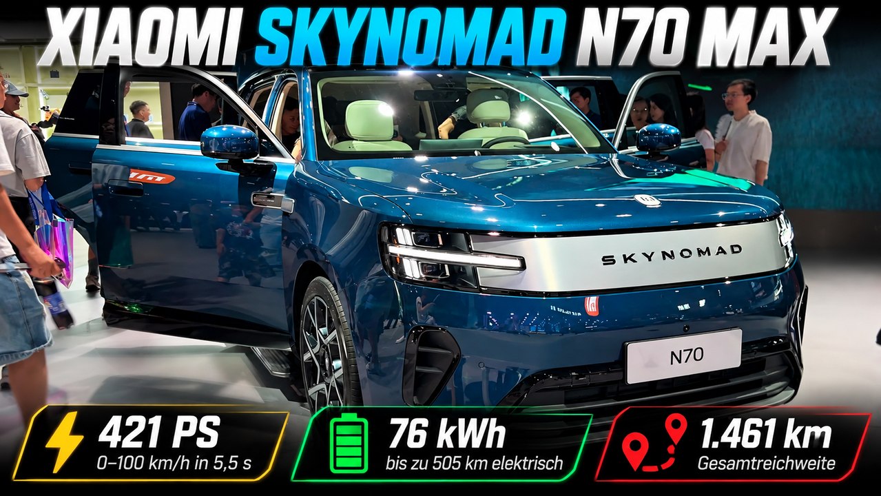 2027 Xiaomi SkyNomad N70 Max: EREV-SUV mit bis zu 1.461 km Reichweite