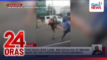 Siklistang nasa bike lane, binusinahan at binaba ng 3 sakay ng van hanggang magkarambolan | 24 Oras