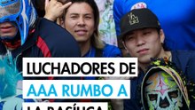 Máscaras, lucha y fe luchadores de AAA peregrinan a la Basílica