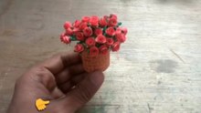 Miniature Rose Flower Basket 🌹 | Easy DIY Craft