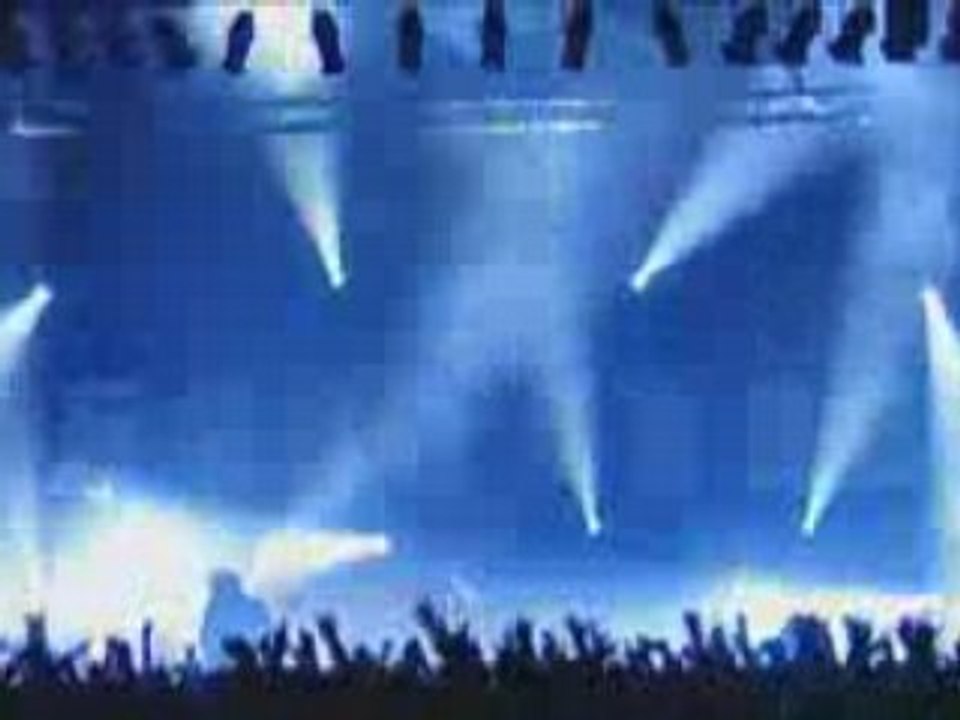 in flames