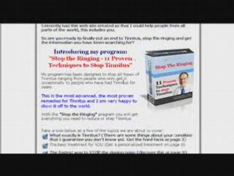 Cure For Tinnitus - Stop Ear Ringing Problems Now!