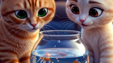 Two_cats_watching_goldfish_bowl