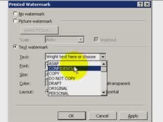 How to create Watermark in MS Word