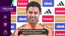 Arteta jokes about sabotaging Arsenal's travel