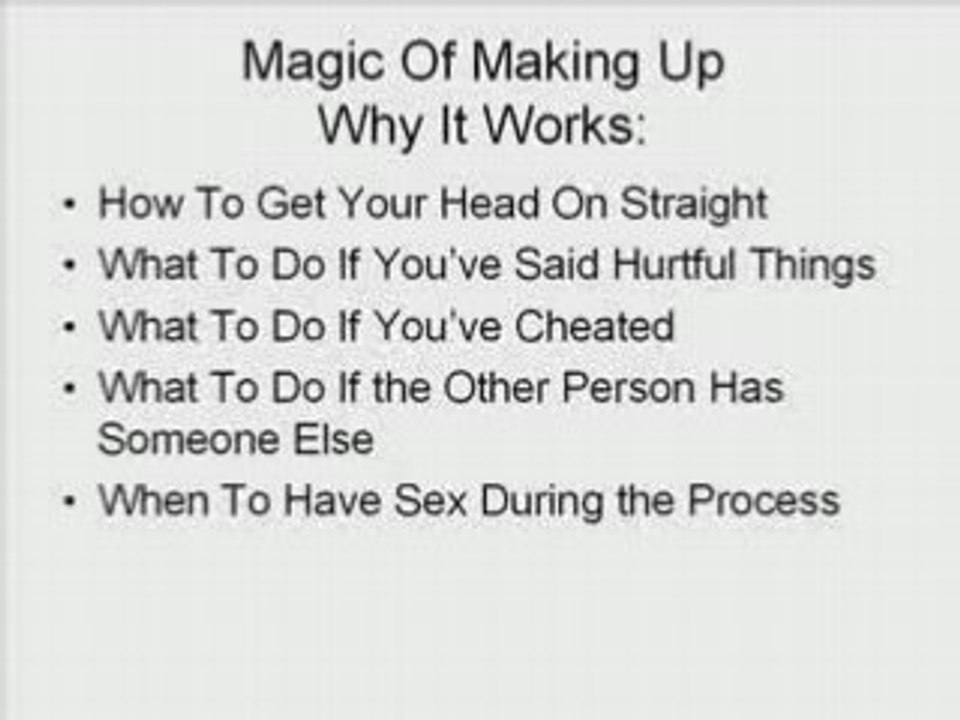 Get Girlfriend Back with Magic of Making Up
