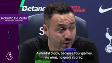 Tottenham goalless run causing 'mental block' - De Zerbi