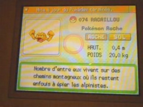 Mon racaillou Shiney au Pokeradar