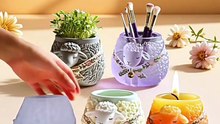 Palm Shape Gypsum Egg Holder Silicone Molds Ring Holder