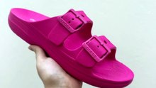 CrocsFanClub -ET104- Dép Lê Buckle khuy vuông thấp cho nữ, lê khuy 2 quai, tặng 10 cham, ảnh thật