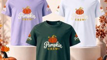 Pumpkin Crew Halloween T-Shirts in Three Colours | Tiny Star Friends™