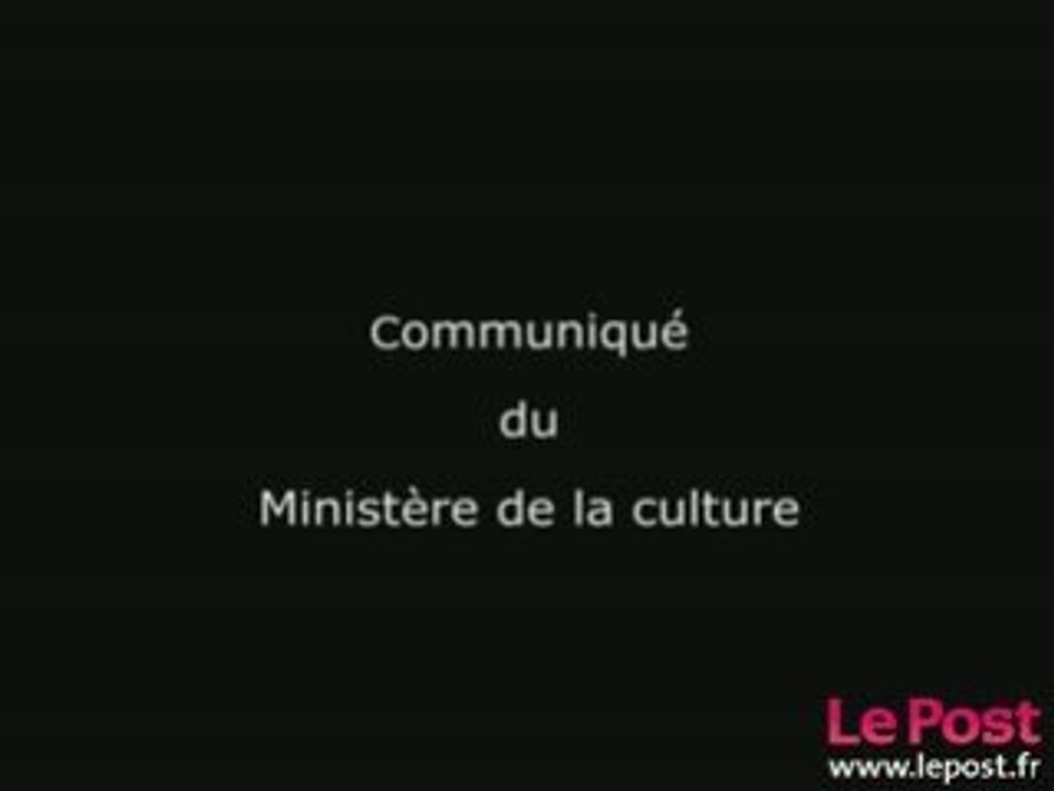 Communiqué du ministère de la culture