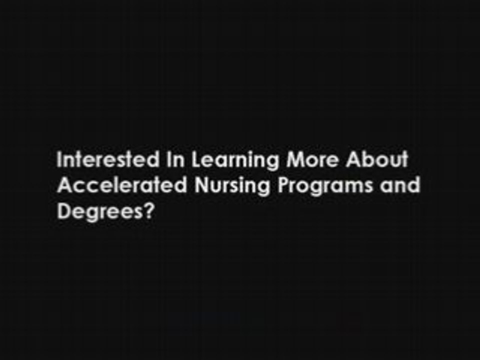 Accelerated nursing degree programs