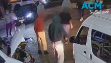 CCTV of service station brawl in Glenwood, NSW