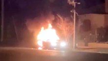 Police investigating car fire on Junction Road at Beechworth on Wednesday night.