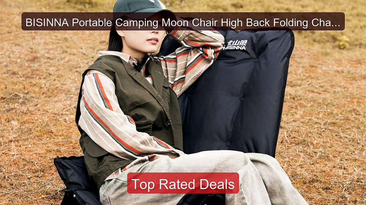 BISINNA Portable Camping Moon Chair High Back Folding Chair Ba... -- Hot Deal 2026 | Limited Offer!