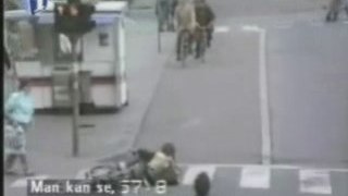 Lady Gets Foot Caught In Spoke of Bike
