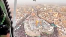 طيران الجيش ينثر الورود في يوم 15 شعبان المبارك #كربلاء_
