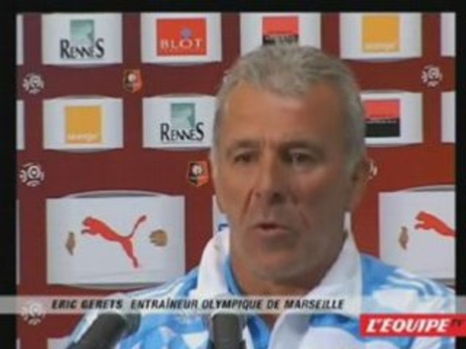 Gerets "On a gaspillé 2 points" Rennes - OM (4-4) Foot L1