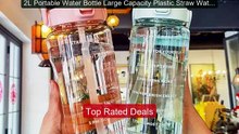 2L Portable Water Bottle Large Capacity Plastic Straw Water Cu... -- Best Buy 2026 | Great Quality!