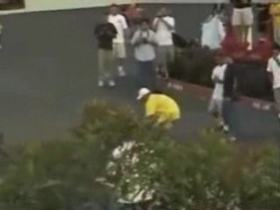 Guy On Skate Board Wipes Out On Long Jump