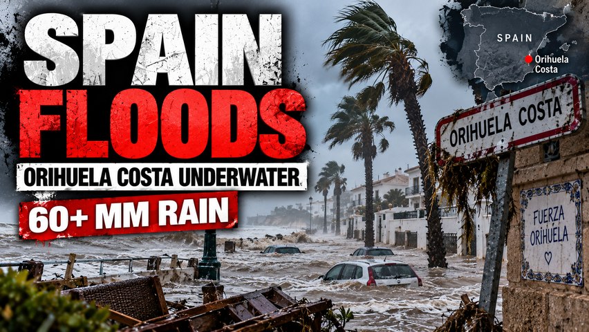 Orihuela Costa Floods: Streets Flooded as Heavy Rain Hits Alicante, Spain