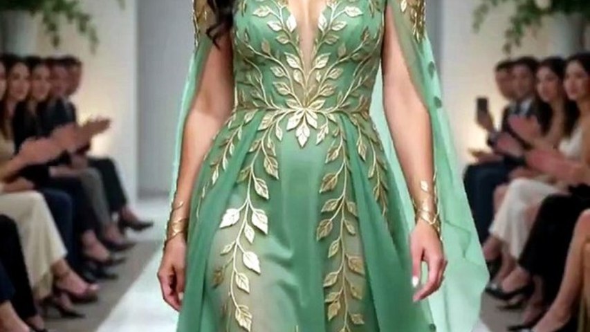 Forest theme fashion dress