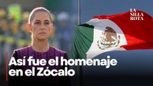 Sheinbaum encabeza izamiento de bandera a media asta por víctimas de los sismos de 1985 y 2017