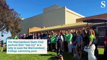 The Warrnambool Swim Club rally against pool closure