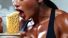 Fit Girl Refuel: Hot Steaming Ramen Noodles After Gym Workout 🍜