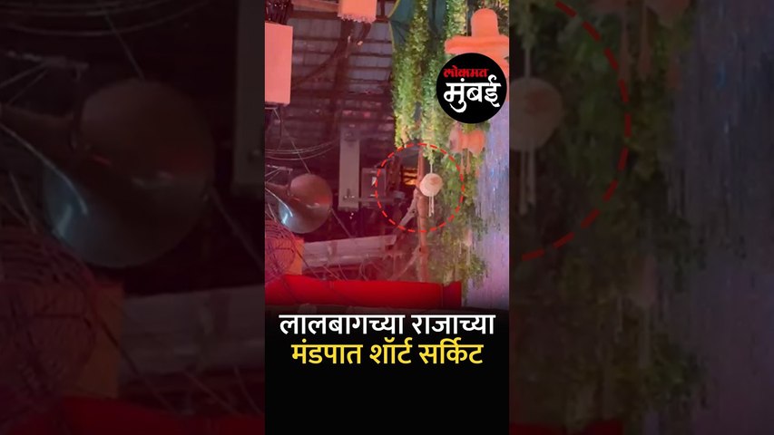 Minor short circuit at Lalbaugcha Raja pandal: लालबागच्या राजाच्या मंडपात शॉर्टसर्किट | Ganesh Utsav