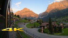 Grindelwald Switzerland Scenic Sunset Train Ride Through the Alps in 4K 60P