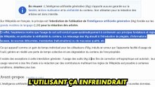 Wikipédia en français interdit l'IA !