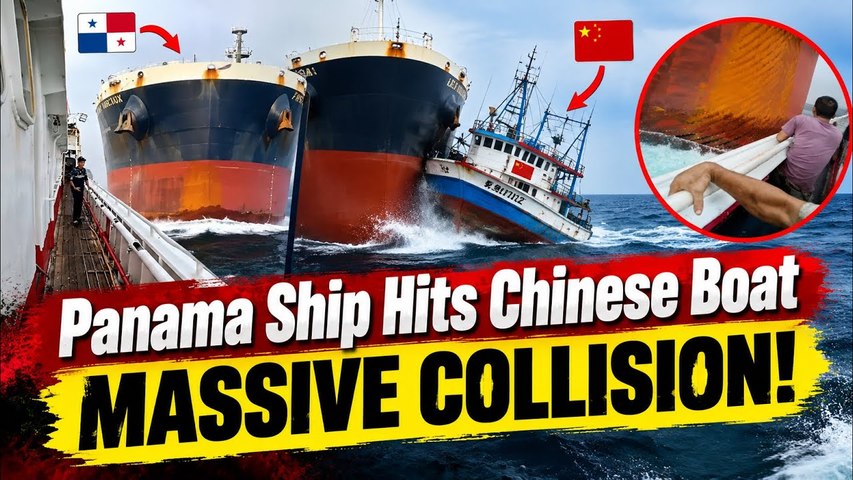 WATCH: Panama Flagged Ship HITS Chinese Fishing Boat! | Singapore Strait | World News