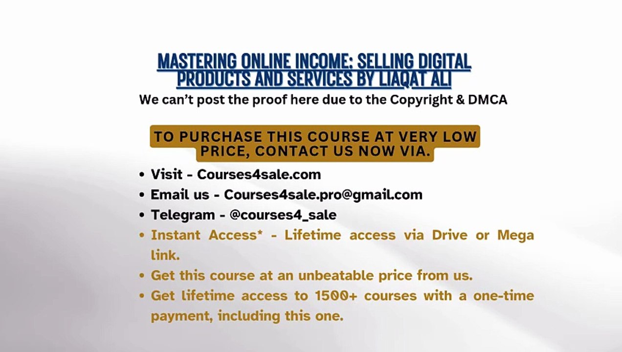 Courses4sale.com — Mastering Online Income: Selling Digital Products and Services By Liaqat Ali