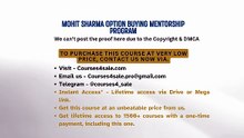 Courses4sale.com — Mohit Sharma Option Buying Mentorship Program