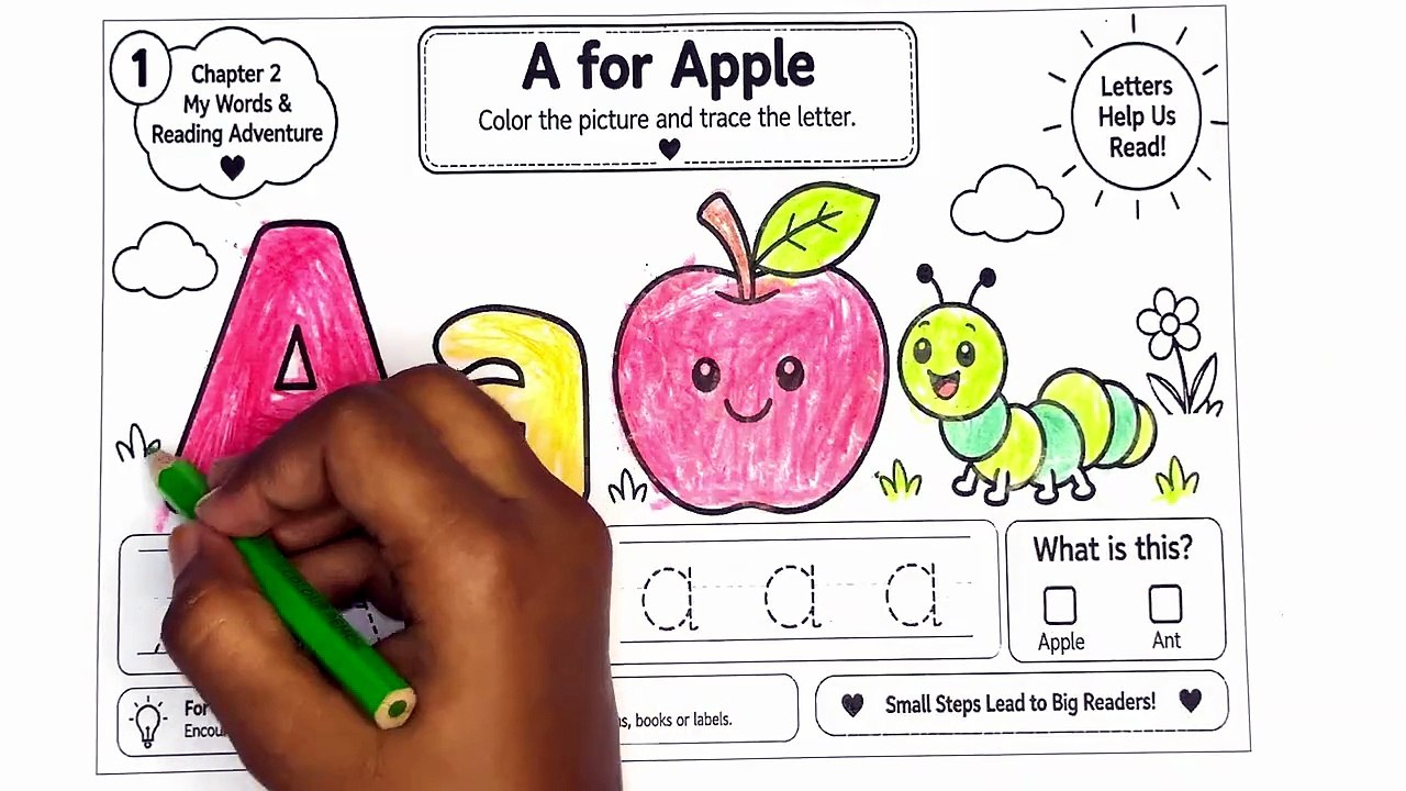 Letter A Coloring | A for Apple & Alphabet Learning - video Dailymotion