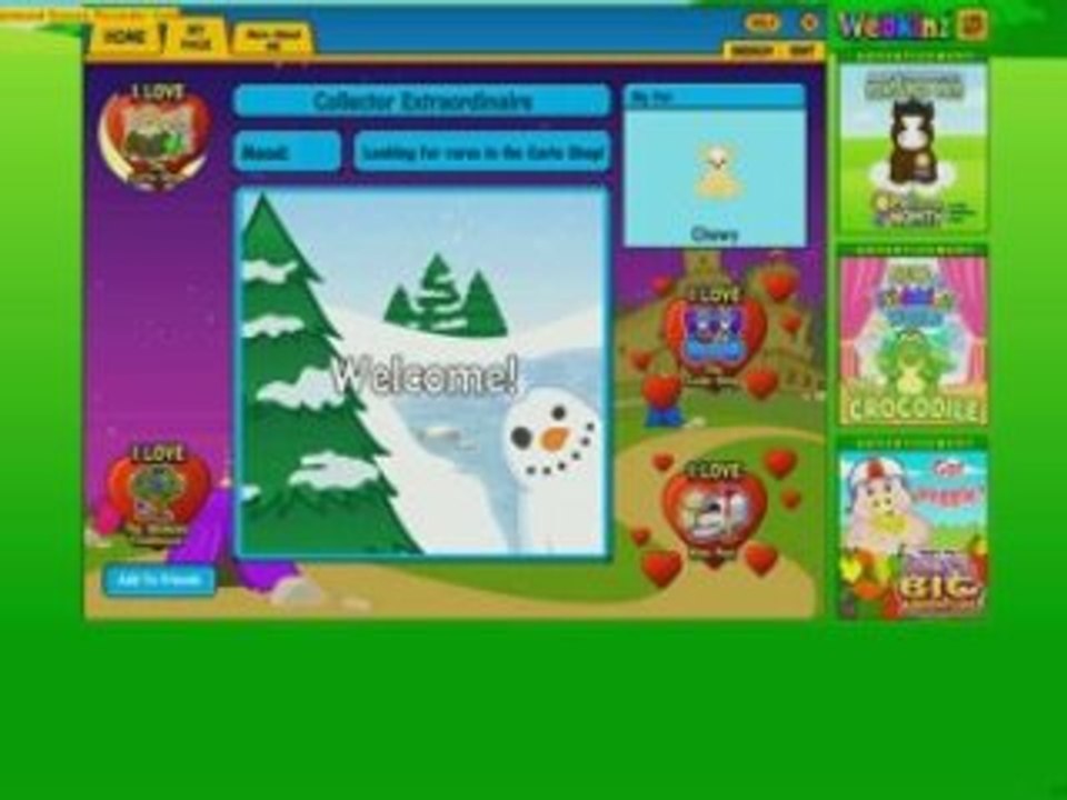 My webkinz page