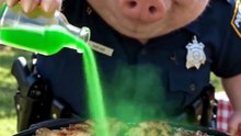The chicken heist went wrong when the Butcher Pig fought back 😂🍗💥 After tricking a butcher pig for free chickens_ Chihuahua and Bully face fart-indu