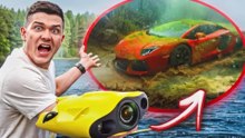 ¡Encontré un Lamborghini real sumergido usando mi dron submarino!