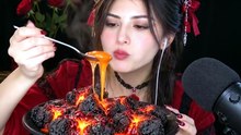 She Eats Impossible Food 🌋 | Surreal AI ASMR