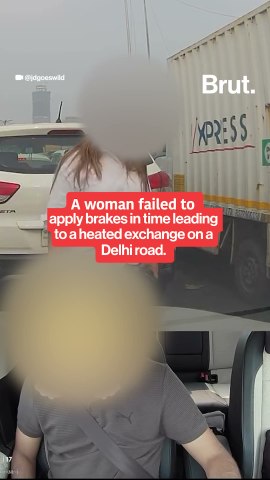 Delhi Road Rage: Woman’s Hyundai Creta Rolls Back And Damages Car Behind